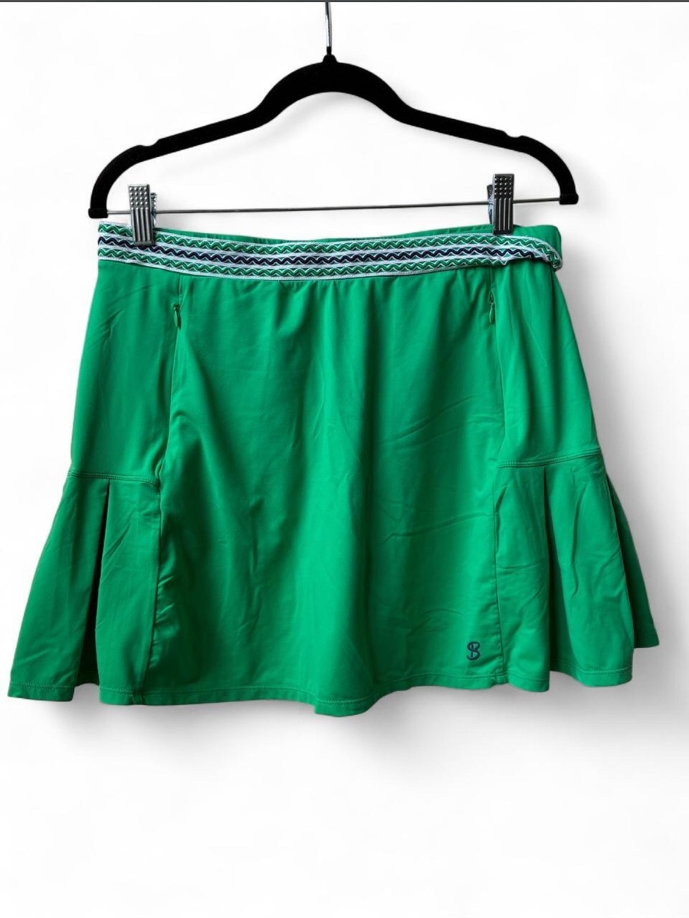 Sofibela Green Performance Skort zipper pockets skirt tennis pickelball golf L